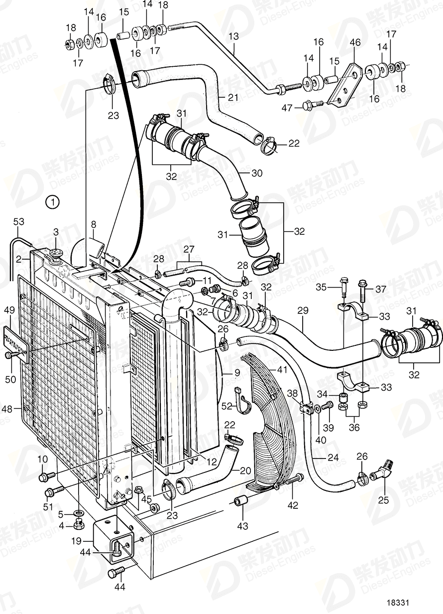 VOLVO Charge air pipe 3827035 Drawing